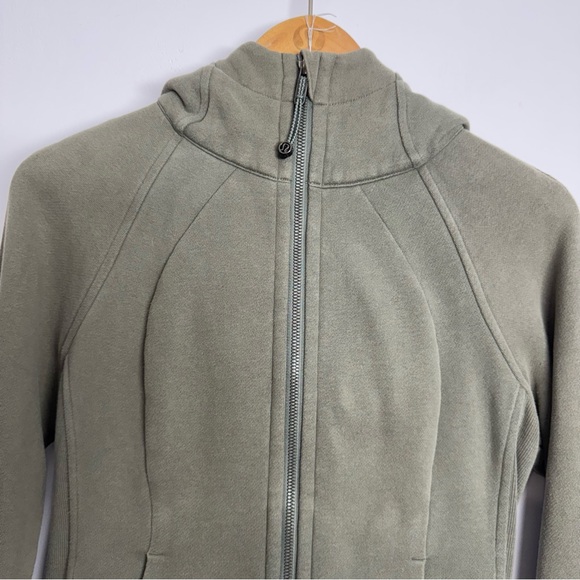 Lululemon Scuba Hoodie *Light Cotton Fleece Gray Sage Size 4 - Picture 6 of 7